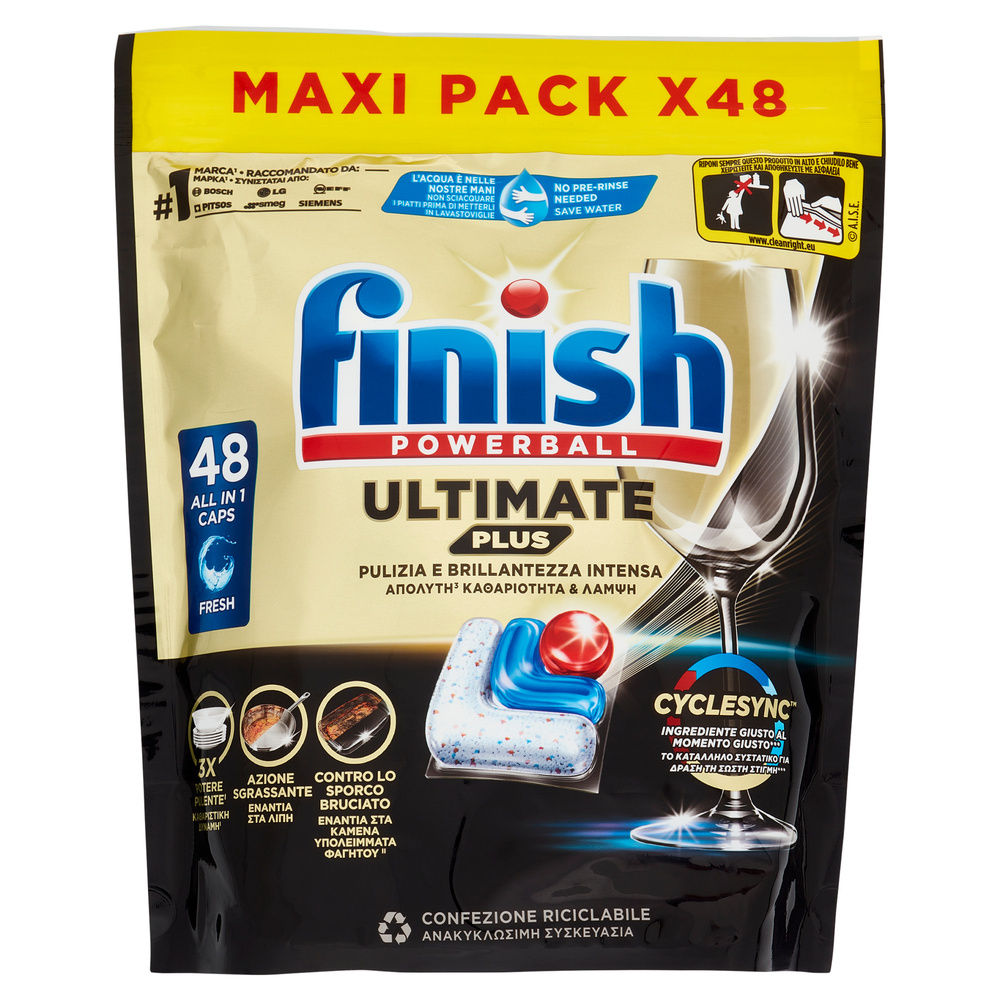 DETERSIVO LAVASTOVIGLIE FINISH TABS ULTIMATE PLUS REGULAR 48LAV G 585,6 - 0