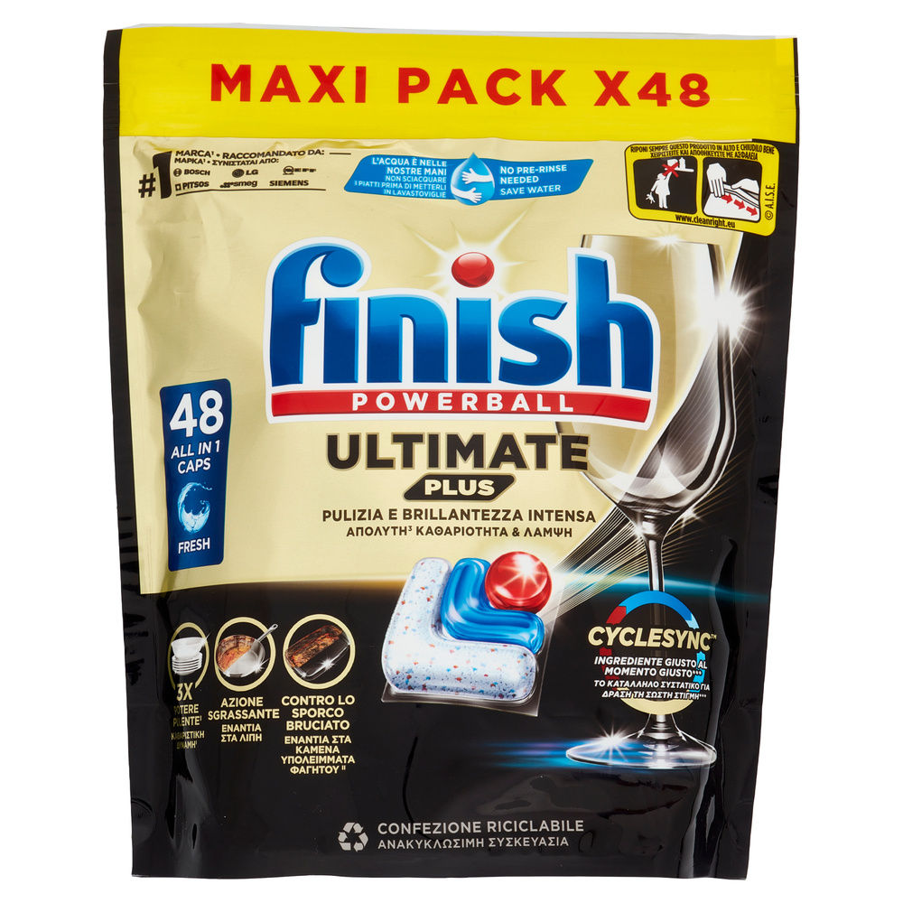 DETERSIVO LAVASTOVIGLIE FINISH TABS ULTIMATE PLUS REGULAR 48LAV G 585,6 - 6