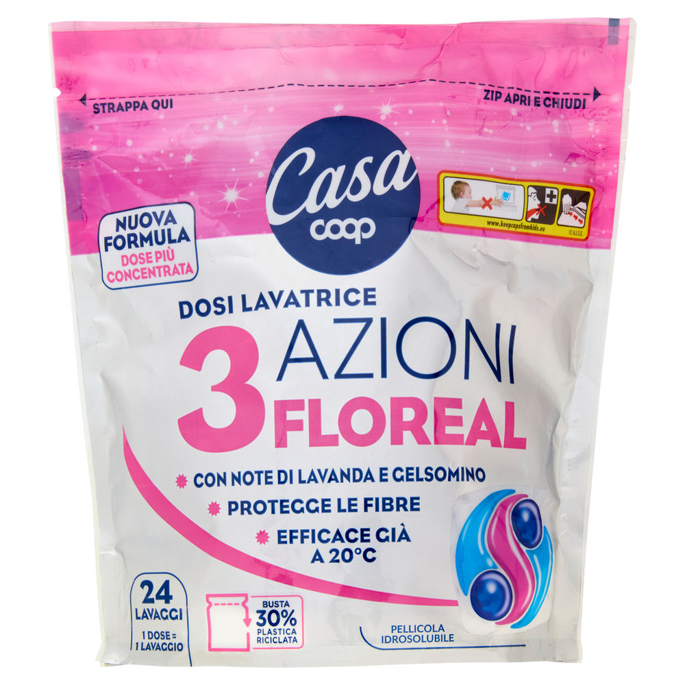 DETERSIVO LAVATRICE LIQUIDO CONCENTRATO COOP CASA FLOREAL G 504 PZ 24 - 7