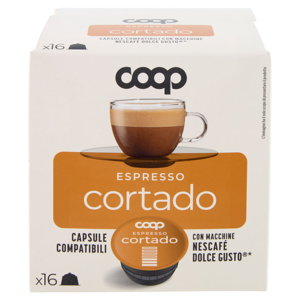CAFFE' CAPSULE COMPATIBILI DOLCE GUSTO COOP MISCELA CORTADO PZ 16X6,3G G100,8 - 8