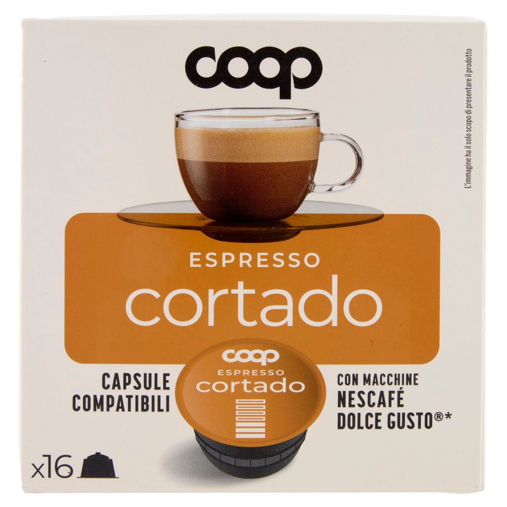 CAFFE' CAPSULE COMPATIBILI DOLCE GUSTO COOP MISCELA CORTADO PZ 16X6,3G G100,8 - 5
