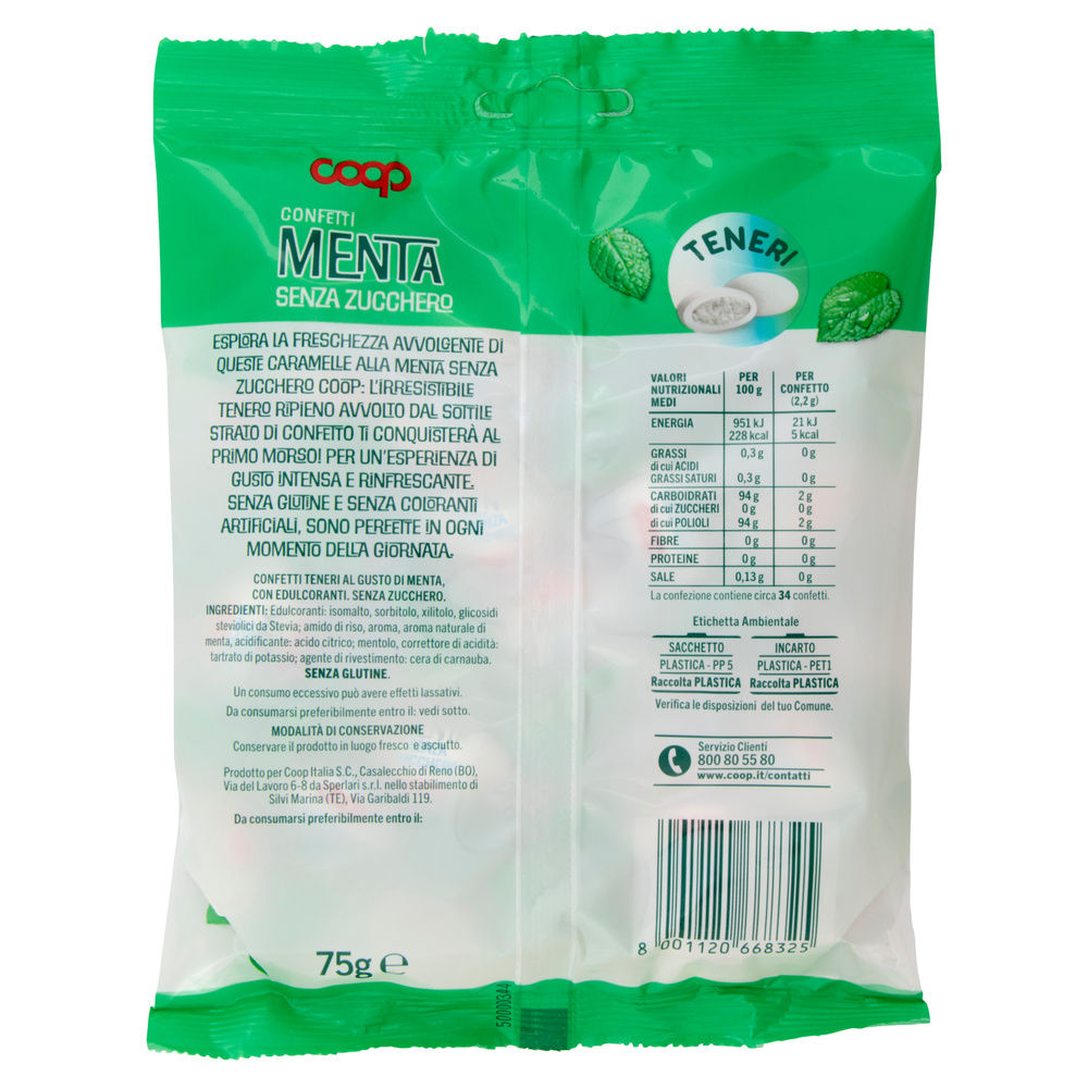 CARAMELLE CONFETTI TENERI ALLA MENTA S/Z COOP BUSTA G 75 - 4