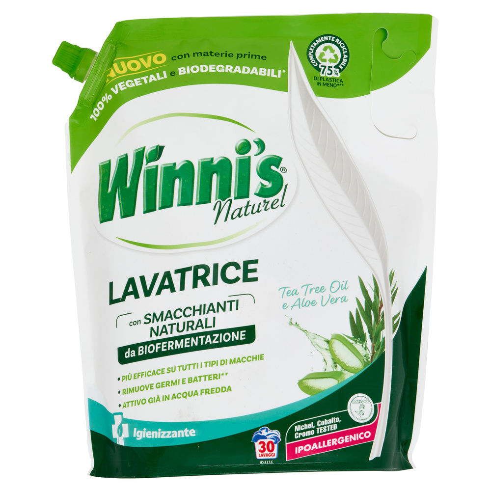 DETERSIVO LAVATRICE LIQUIDO WINNI'S IGIENIZZANTE ECOFORMATO 30LV L 1,35 - 2