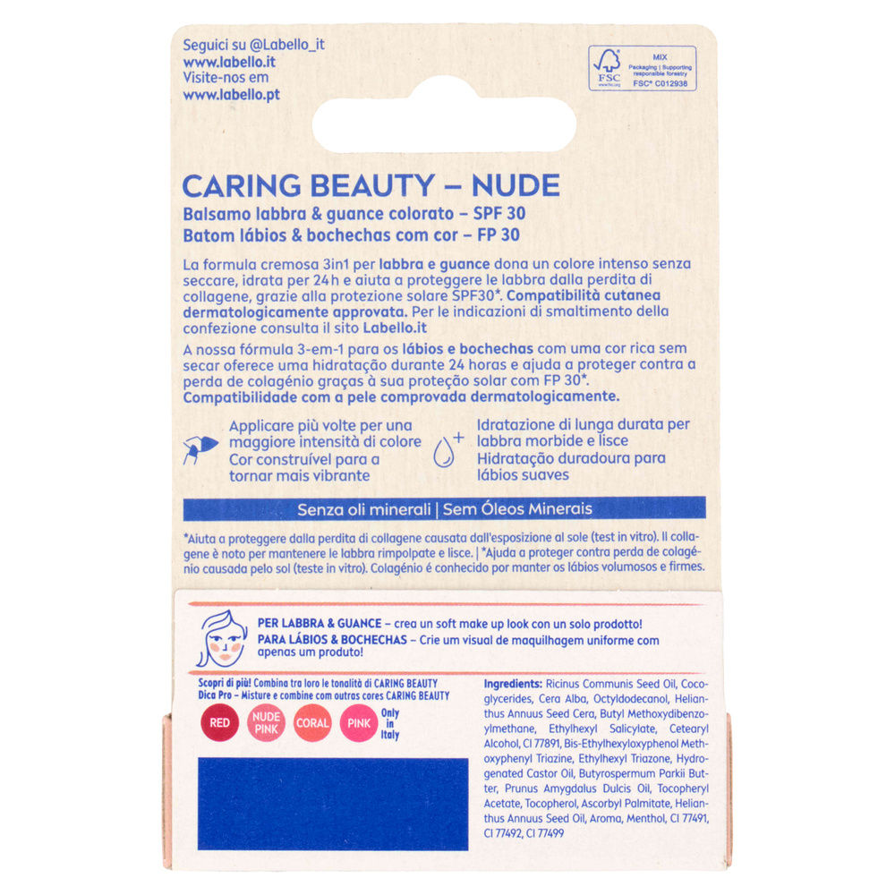 LABELLO CARING BEAUTY NUDE 4,8GR PZ.1 - 3