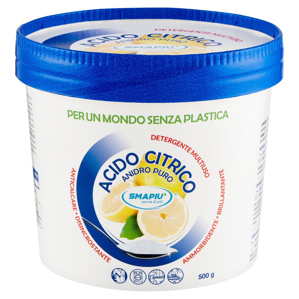 SMAPIU' ACIDO CITRICO ANIDRO PURO - BARATTOLO CARTA 500 G - 1