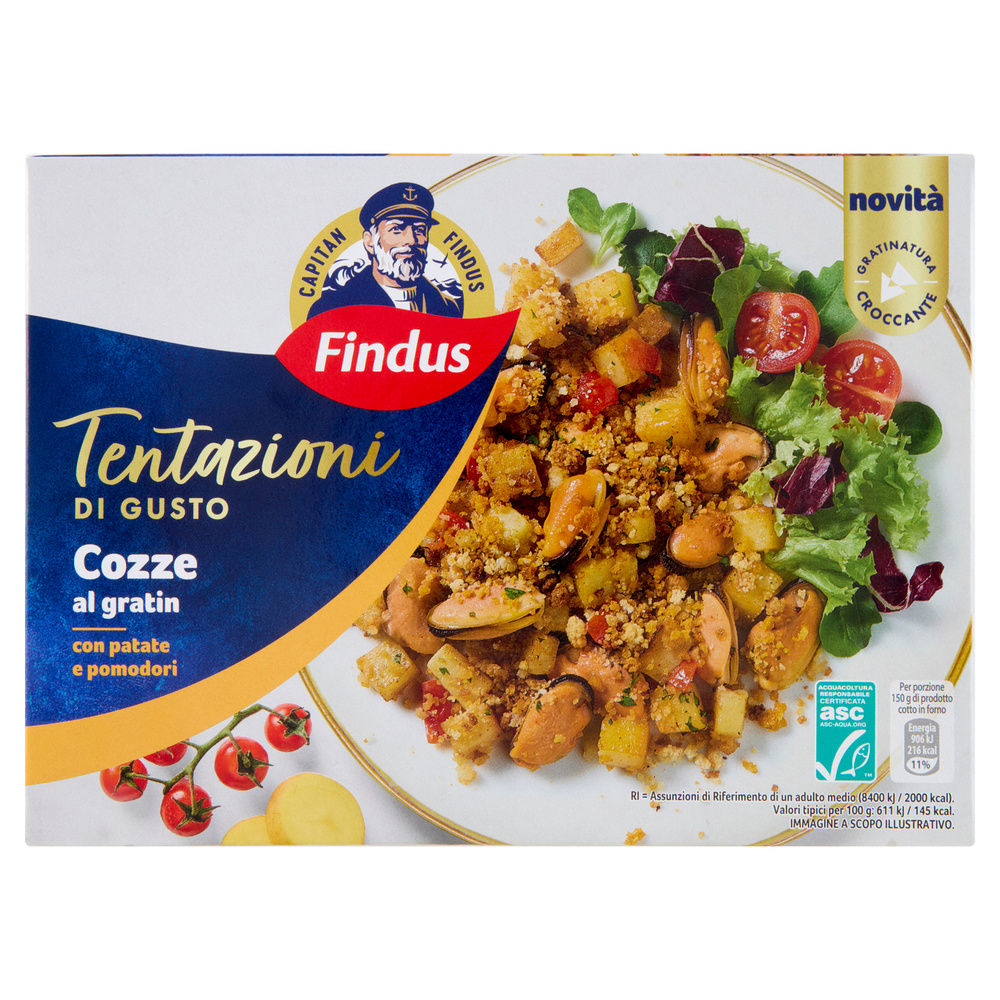 COZZE AL GRATIN CON PATATE E POMODORI TENTAZIONI DI GUSTO FINDUS  G 300 - 0