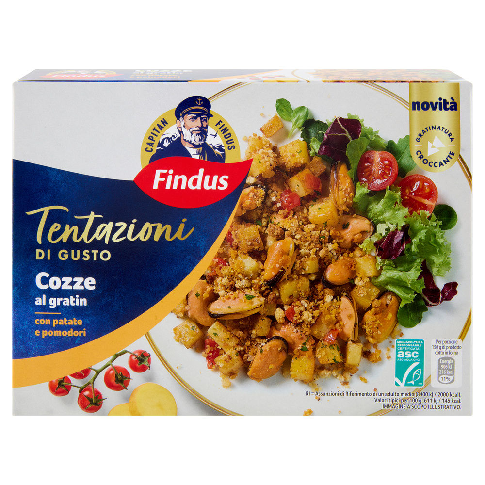 COZZE AL GRATIN CON PATATE E POMODORI TENTAZIONI DI GUSTO FINDUS  G 300 - 1
