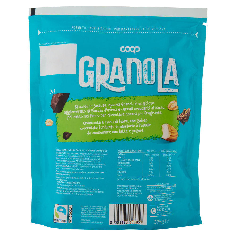 MUESLI GRANOLA CIOCCOLATO FONDENTE E MANDORLE COOP DOYPACK G 375 - 3
