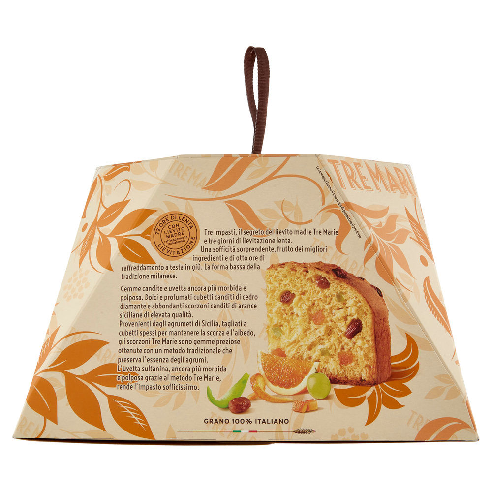 PANETTONE TRADIZIONALE MILANESE BASSO TRE MARIE SCATOLA KG 1 - 3