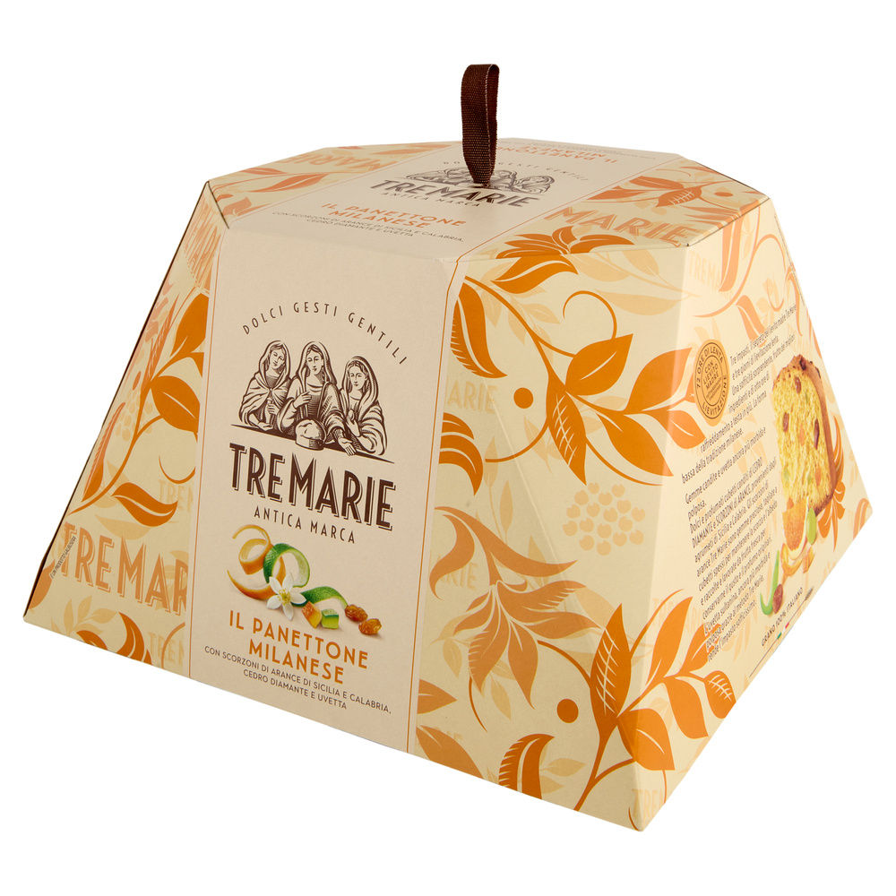 PANETTONE TRADIZIONALE MILANESE BASSO TRE MARIE SCATOLA KG 1 - 8