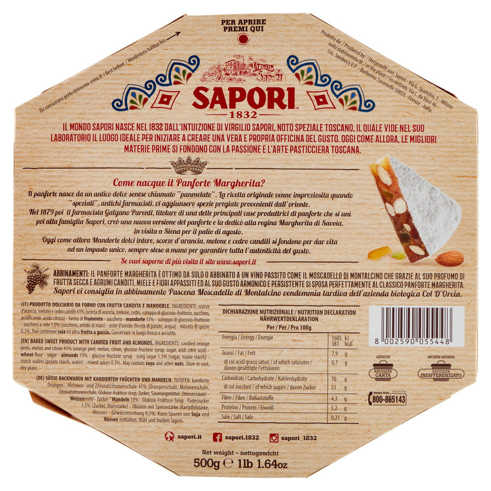 SAPORI PANFORTE MARGHERITA 500 G - 7