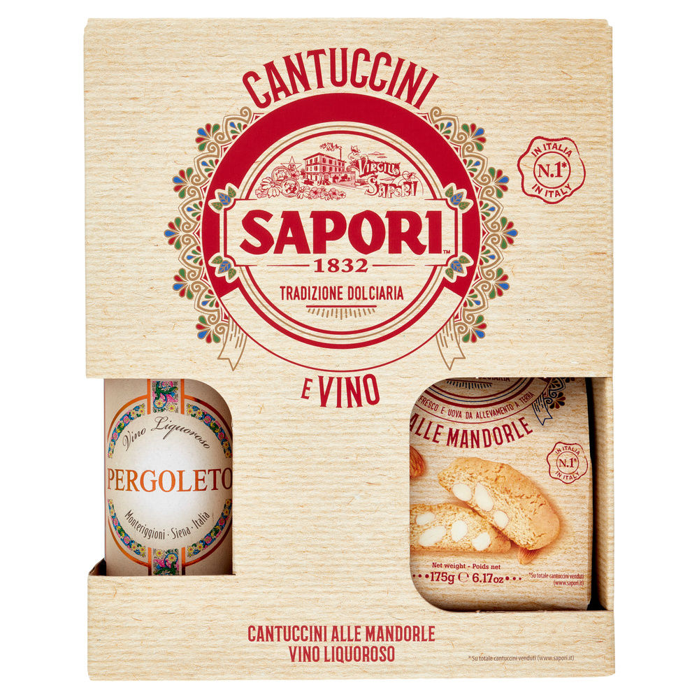 CONFEZIONE SAPORI CANTUCCINI G 175 + VINO LIQUOROSO ML.375 CONF. REGALO - 2