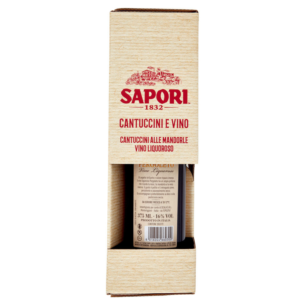 CONFEZIONE SAPORI CANTUCCINI G 175 + VINO LIQUOROSO ML.375 CONF. REGALO - 1