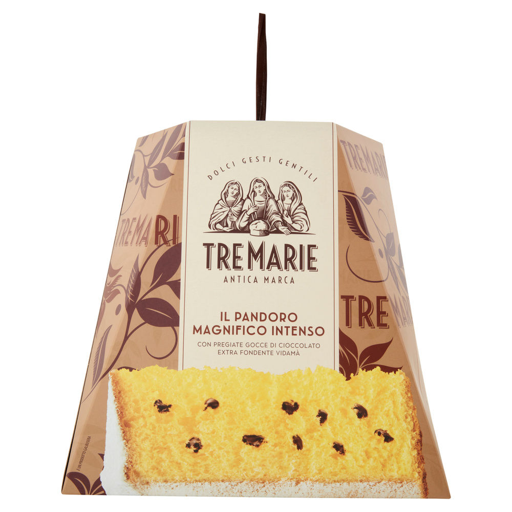 Il pandoro magnifico intenso al cioccolato extra fondente tre marie scatola kg 1