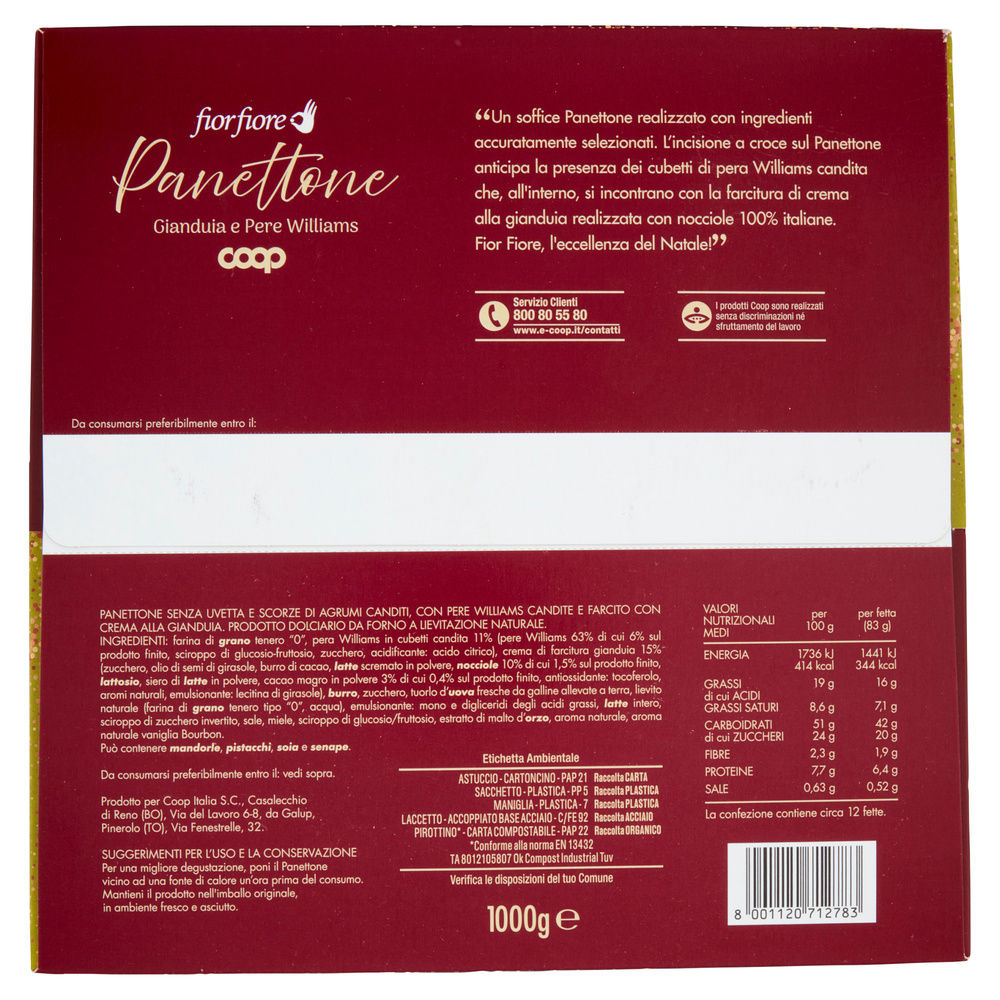 PANETTONE GIANDUIA E PERE COOP FIOR FIORE KG1 - 3