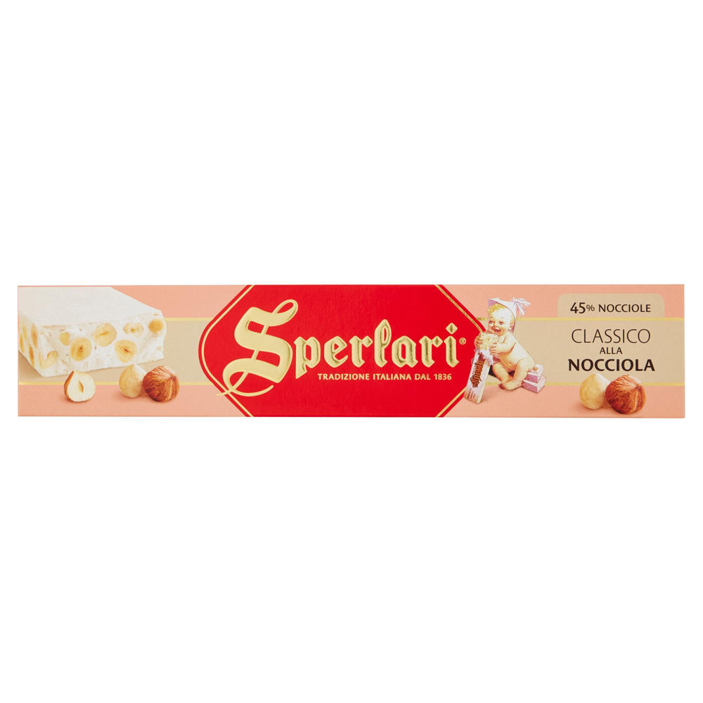 Torrone sperlari striscia rosa nocciola scatola g 250