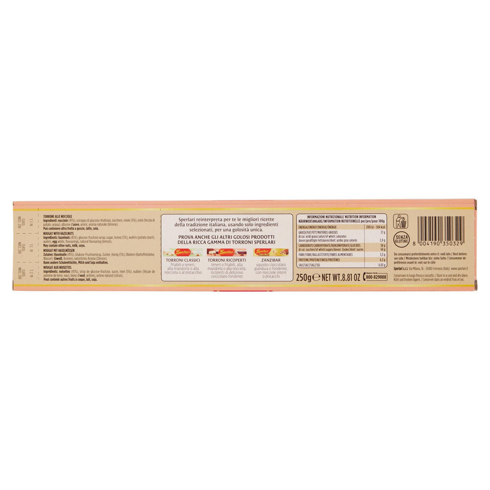 TORRONE SPERLARI STRISCIA ROSA NOCCIOLA SCATOLA G 250 - 4