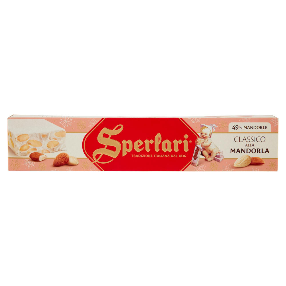 TORRONE SPERLARI STRISCIA ROSA MANDORLA SCATOLA G 250 - 1