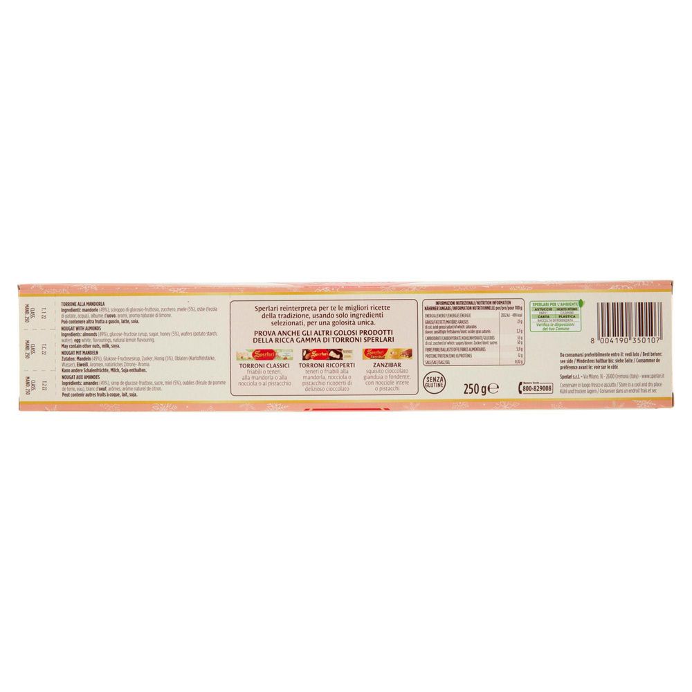 TORRONE SPERLARI STRISCIA ROSA MANDORLA SCATOLA G 250 - 4