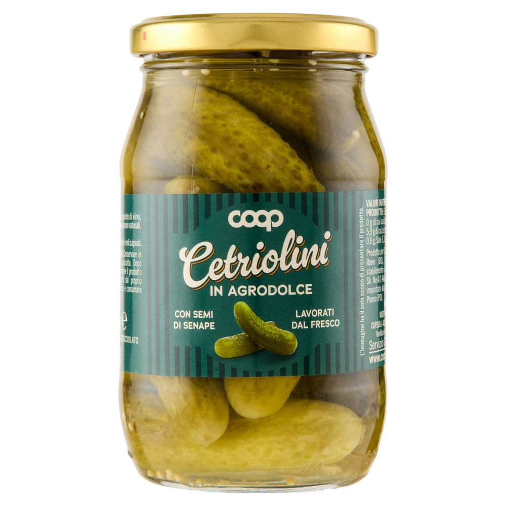 CETRIOLINI IN AGRODOLCE IN VASO COOP G 330 SGOCC 180 - 0