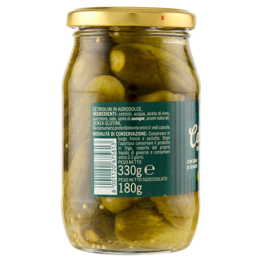 CETRIOLINI IN AGRODOLCE IN VASO COOP G 330 SGOCC 180 - 3