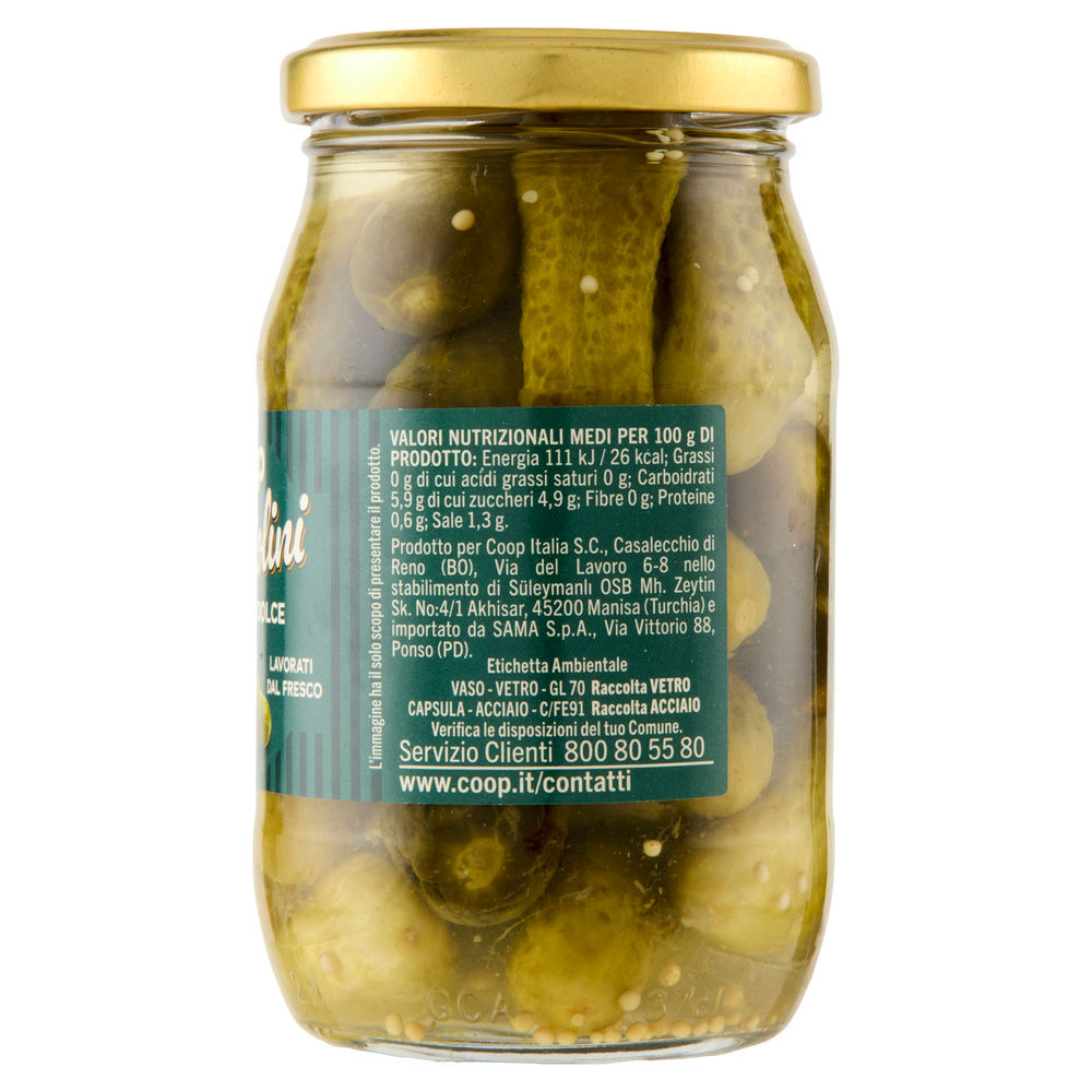 CETRIOLINI IN AGRODOLCE IN VASO COOP G 330 SGOCC 180 - 5