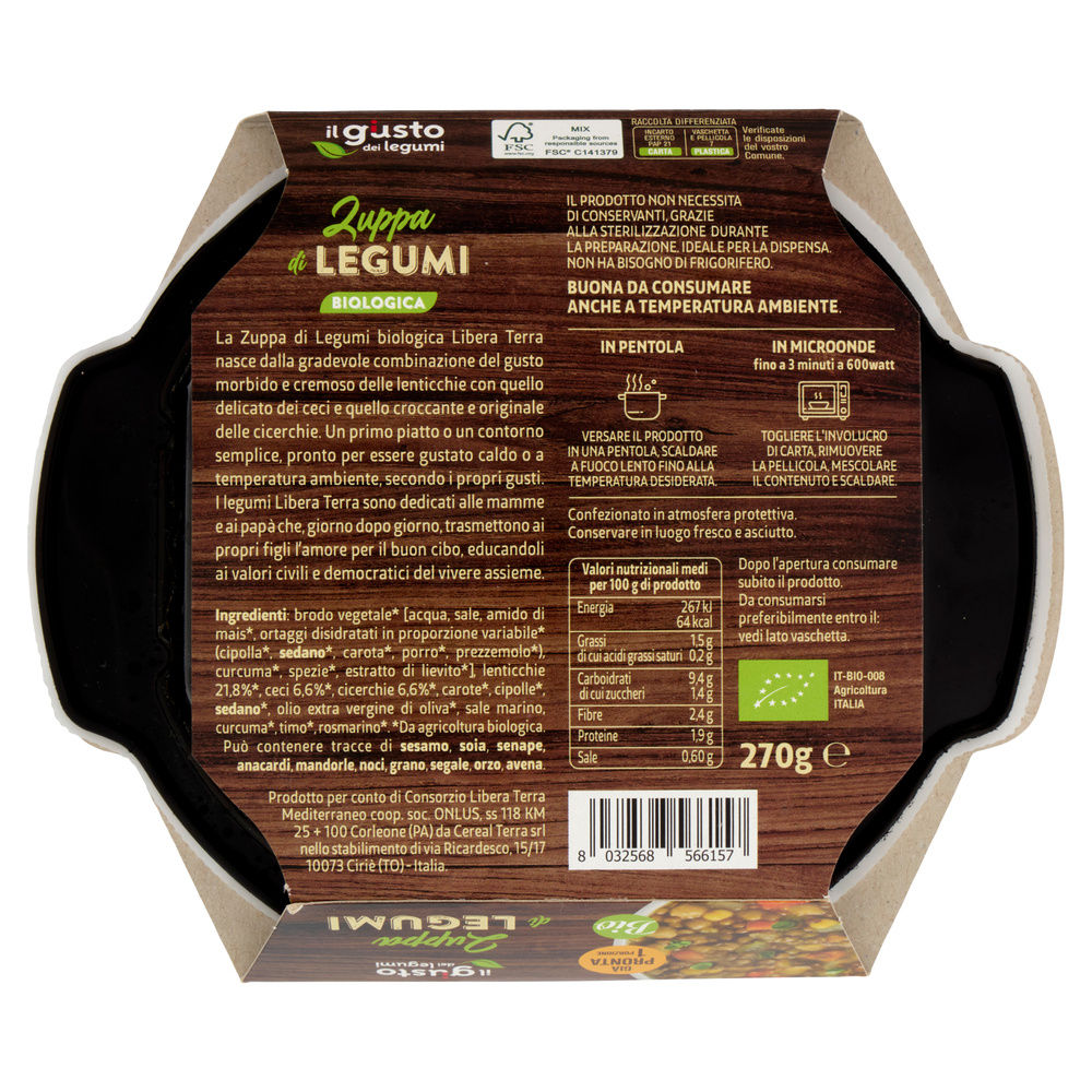 ZUPPA DI LEGUMI BIOLOGICA LIBERA TERRA G270 - 5