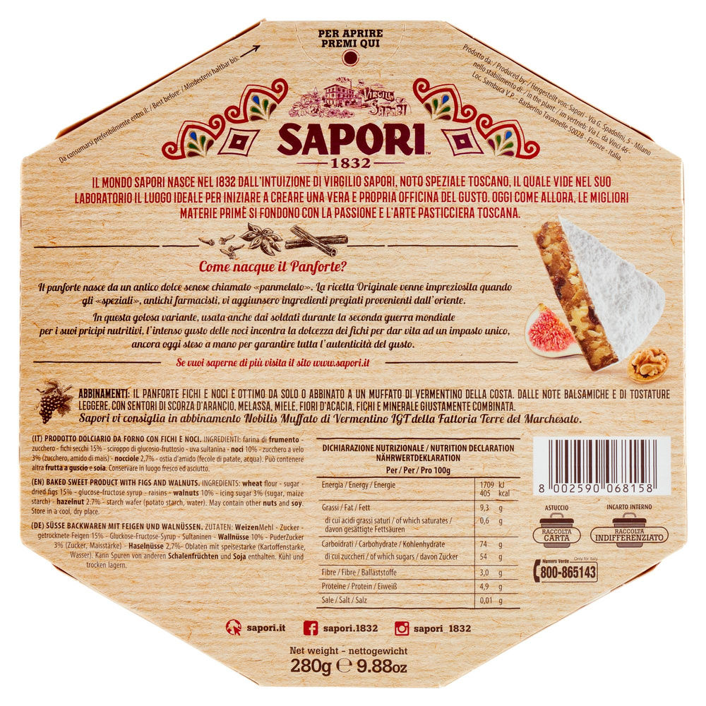 SAPORI PANFORTE FICHI E NOCI 280 - 4