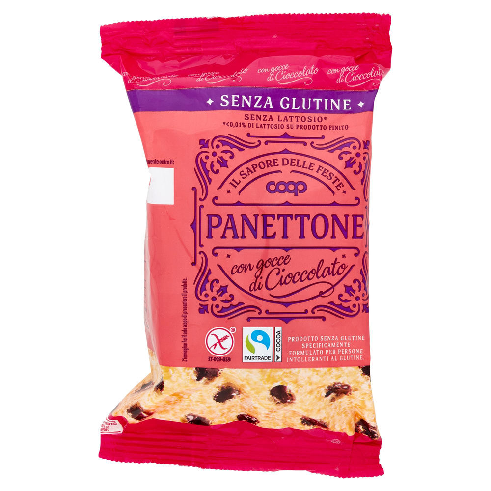 MINI PANETTONE C/GOCCE DI CIOCCOLATO SENZA GLUTINE E LATTOSIO COOP G 100 - 2