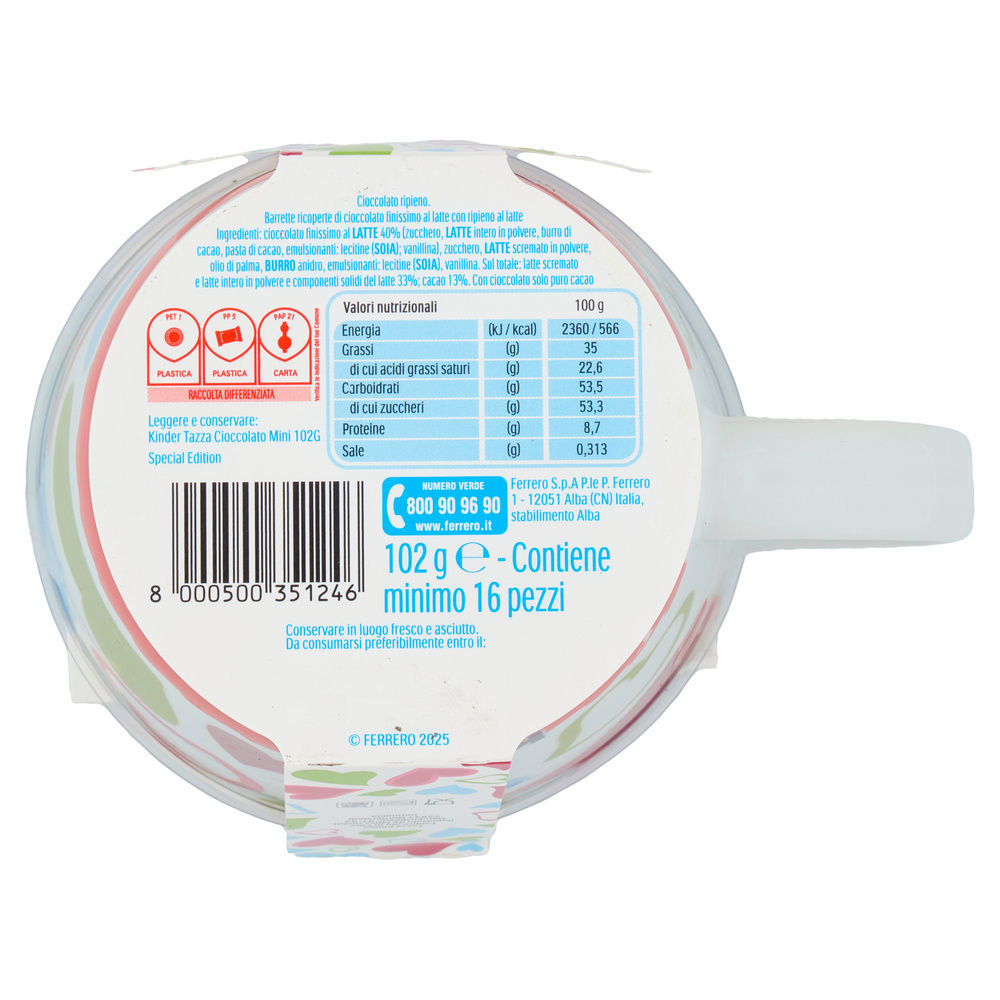 KINDER CIOCCOLATO MINI TAZZA G 102 - 9