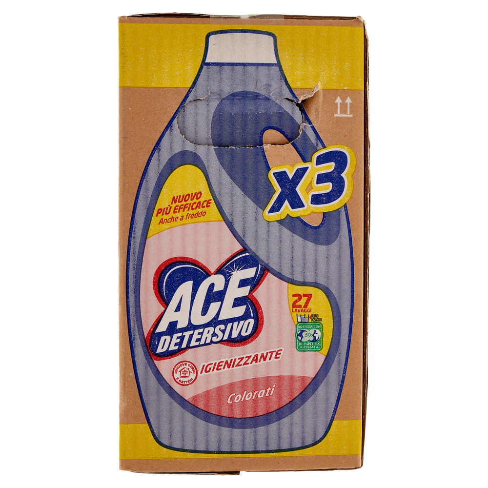 DETERSIVO LAVATRICE LIQUIDO ACE COLORATI IGIENIZZANTE 3X27LAV L 4,05 - 3