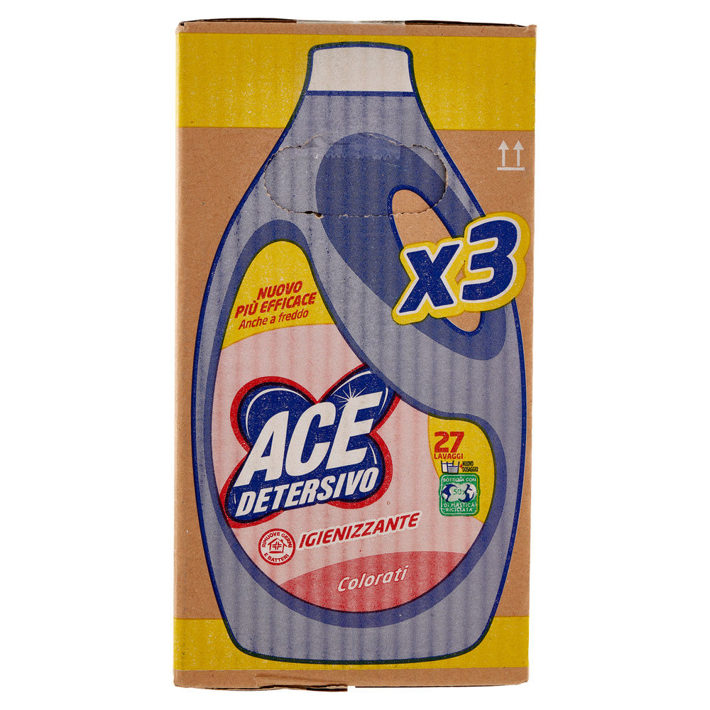 DETERSIVO LAVATRICE LIQUIDO ACE COLORATI IGIENIZZANTE 3X27LAV L 4,05 - 2