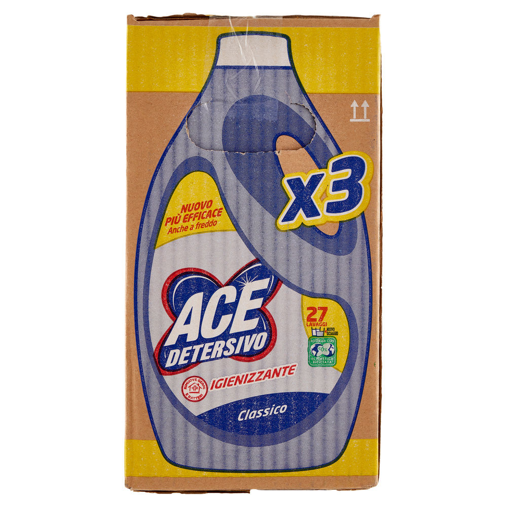 DETERSIVO LAVATRICE LIQUIDO ACE CLASSICO IGIENIZZANTE 3X27LAV L 4,05 - 3