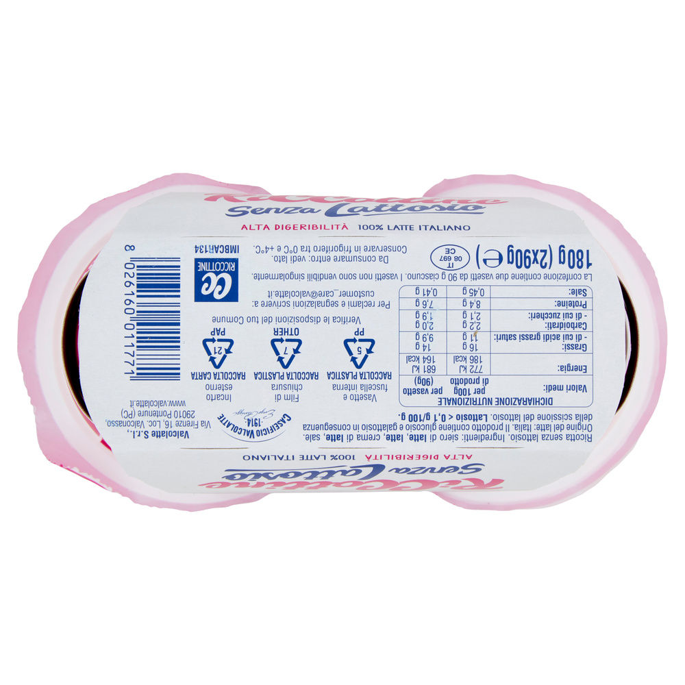 RICCOTTINE SENZA LATTOSIO CASEIFICIO VALCOLATTE G 90X2 - 4