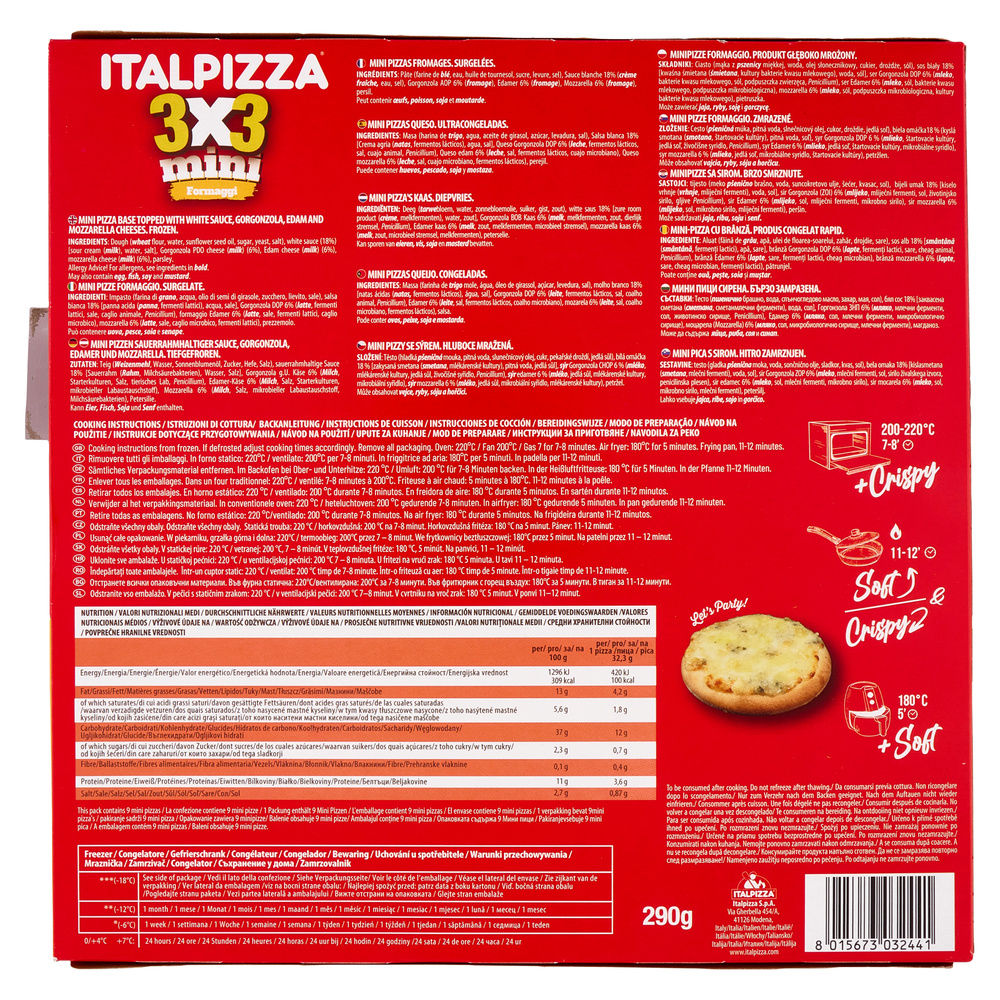 PIZZA FORMAGGI MINI 3X3 ITALPIZZA G 290 - 4