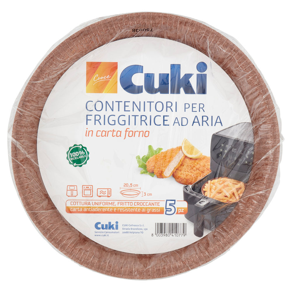 CONTENITORI PER FRIGGITRICE AD ARIA IN CARTA FORNO CUKI Ø20,5XH3 PZ.5 - 7
