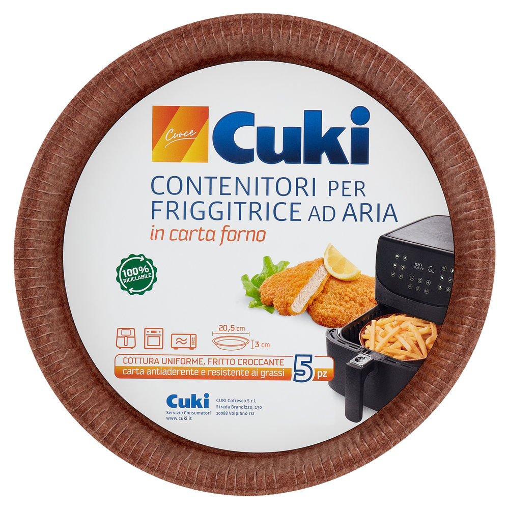 CONTENITORI PER FRIGGITRICE AD ARIA IN CARTA FORNO CUKI Ø20,5XH3 PZ.5 - 0