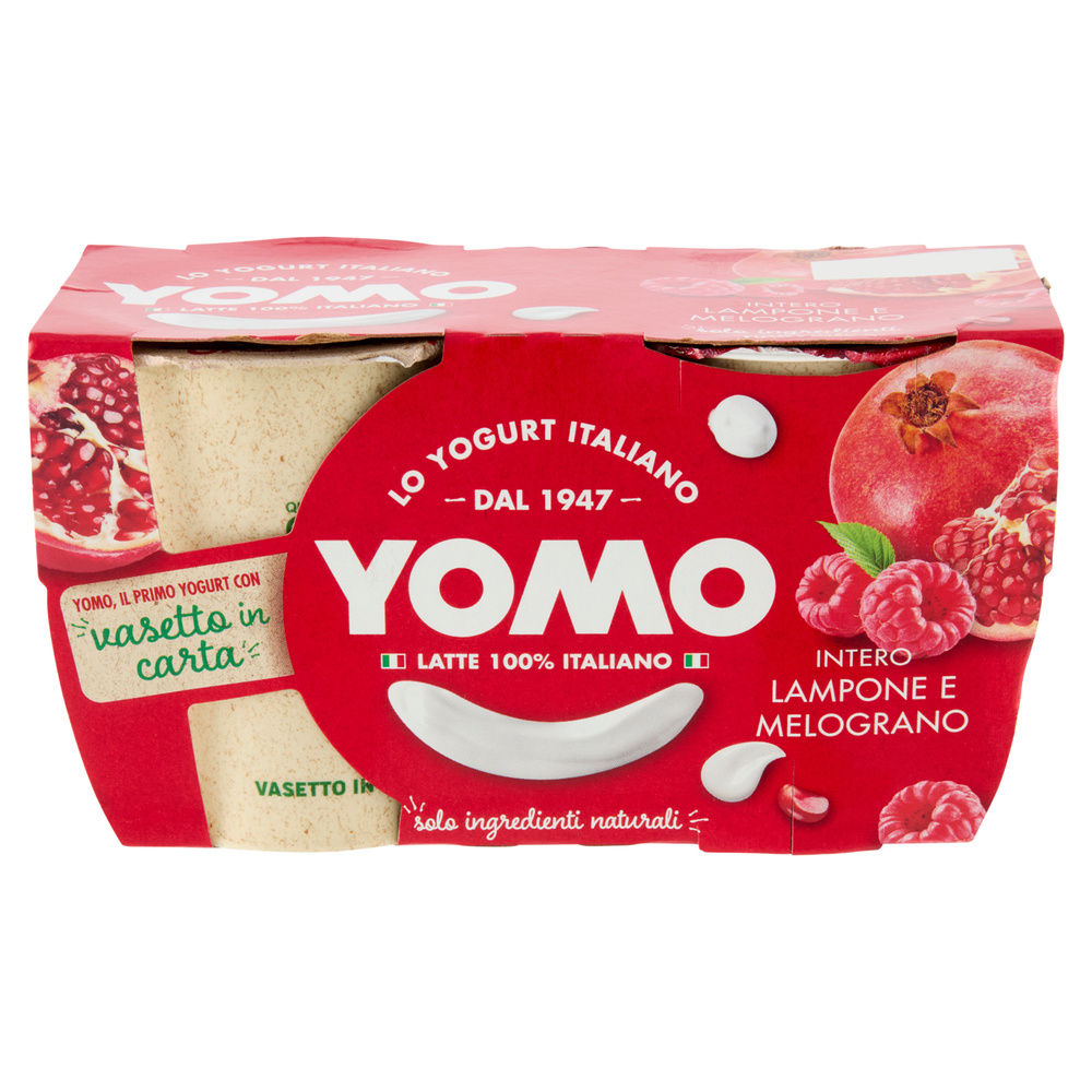 YOGURT INTERO YOMO LAMPONE MELOGRANO 2X125G - 1