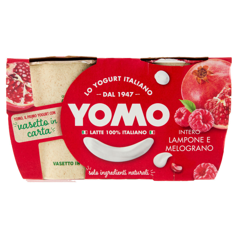 YOGURT INTERO YOMO LAMPONE MELOGRANO 2X125G - 2
