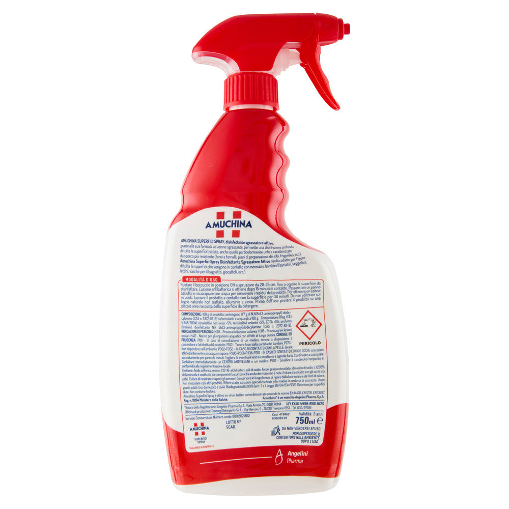 DETERGENTE PICCOLE SUPERFICI AMUCHINA DISINFETTANTE SPRAY PMC ML 750 - 4