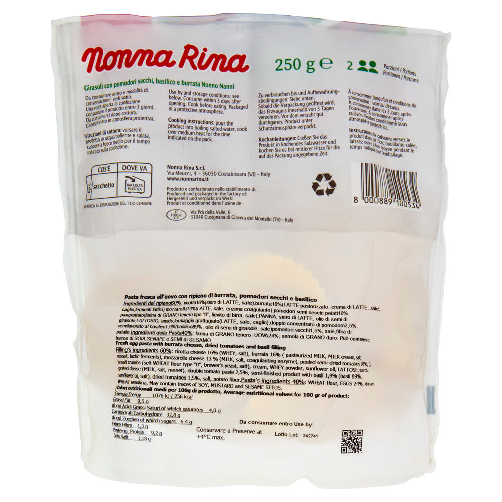GIRASOLI BURRATA POMODORO BASILICO NONNA RINA G 250 - 6