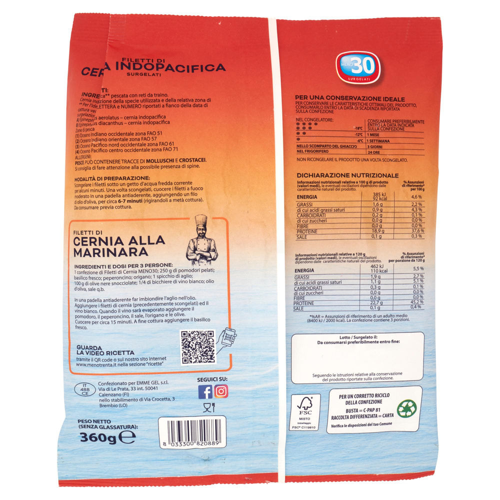FILETTI DI CERNIA INDOPACIFICA MENO 30 BUSTA G 360 - 4