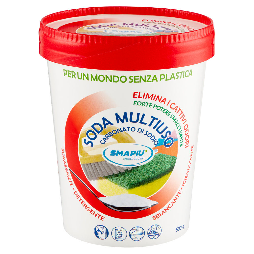SMAPIU' SODA MULTIUSO CARBONATO DI SODIO - BARATTOLO CARTA 500 G - 5