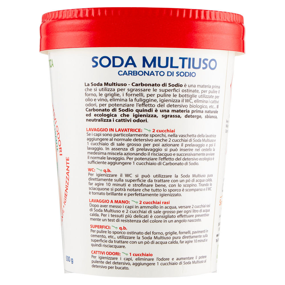 SMAPIU' SODA MULTIUSO CARBONATO DI SODIO - BARATTOLO CARTA 500 G - 2