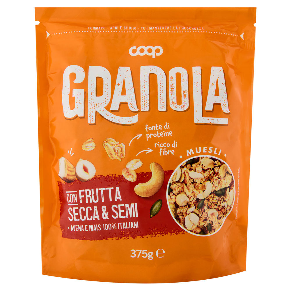 Muesli granola frutta secca e semi coop doypack g 375