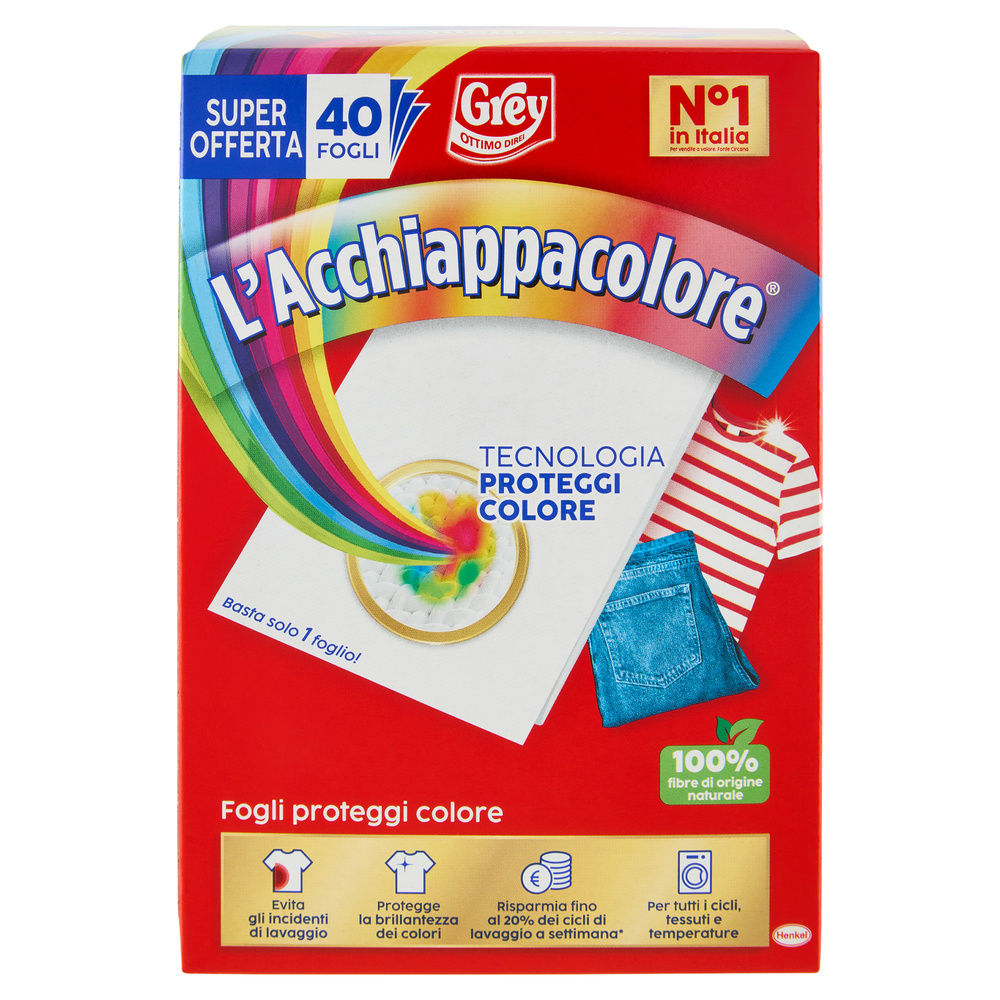 ADDITIVO BUCATO GREY L'ACCHIAPPACOLORE FOGLI 40 - 7
