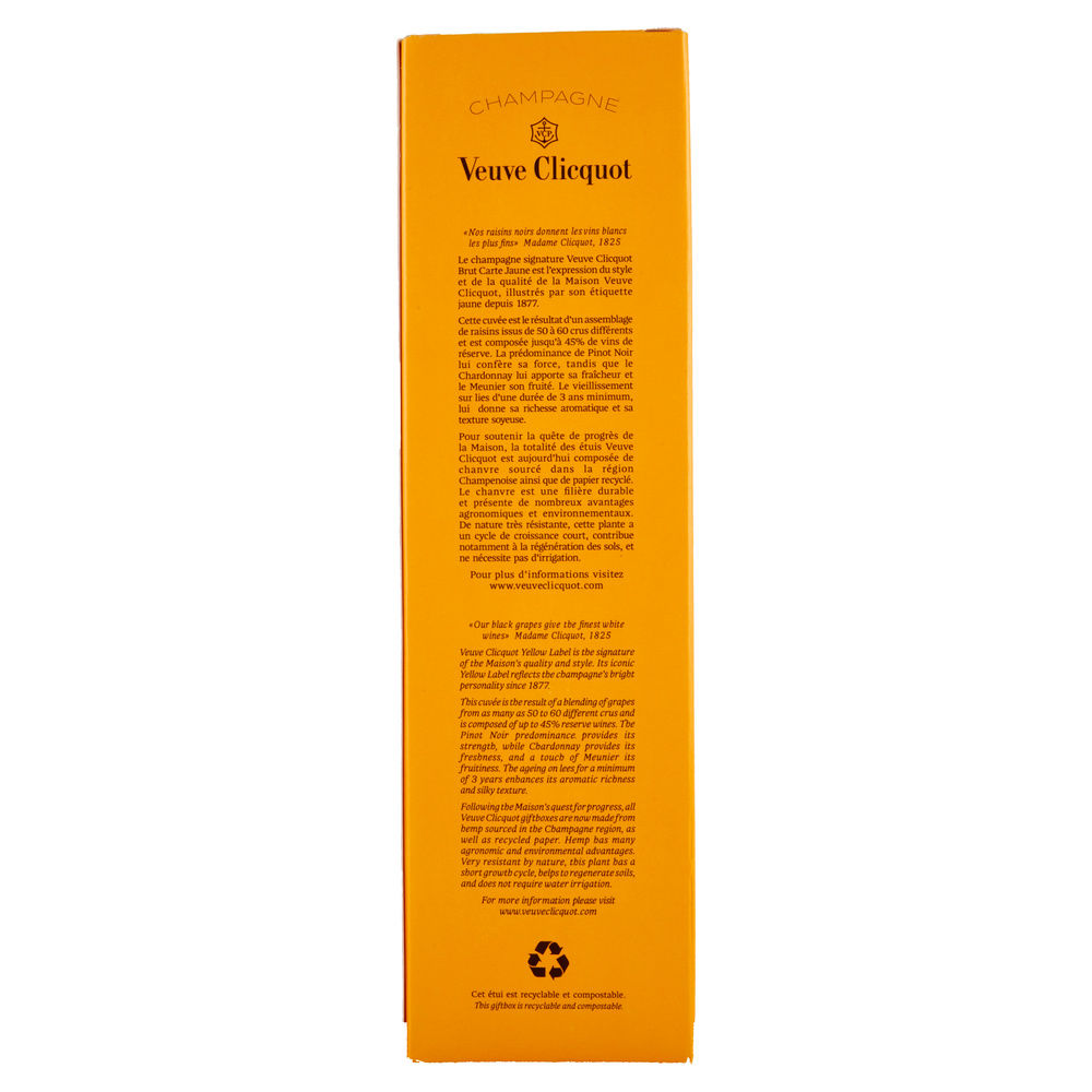CHAMPAGNE VEUVE CLICQUOT BRUT YELLOW LABEL ASTUCCIO ML 750 - 1