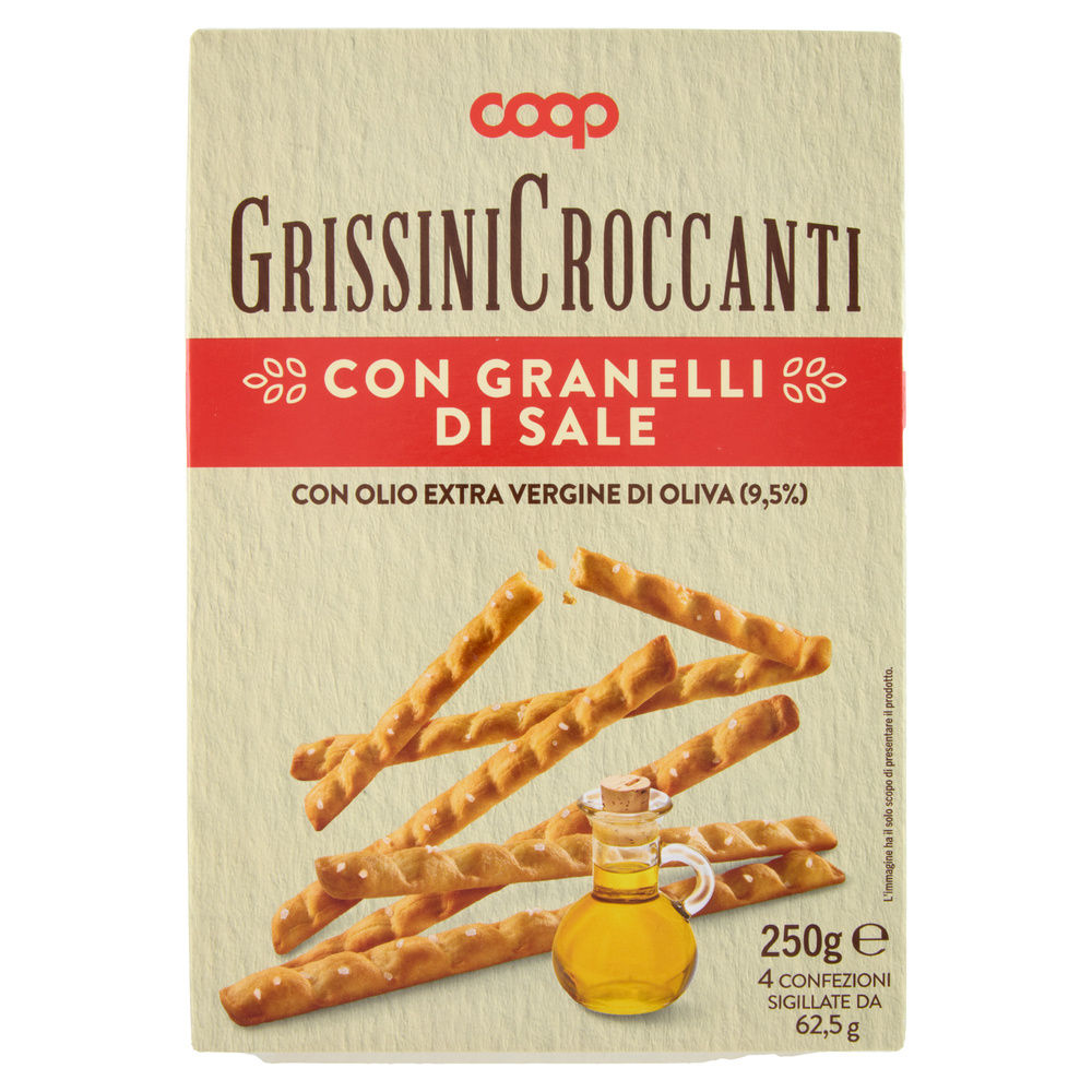 GRISSINI SFIZIOSI CON OLIO EXTRAVERGINE DI OLIVA COOP 4 PORZIONI DA 62,5 G G250 - 2