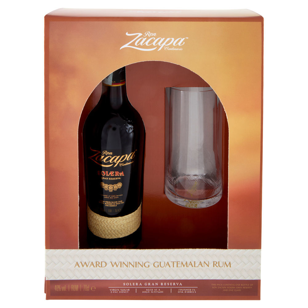 RHUM ZACAPA SOLERA GRAN RESERVA 40 GRADI ASTUCCIO ML 700 + BICCHIERE - 1