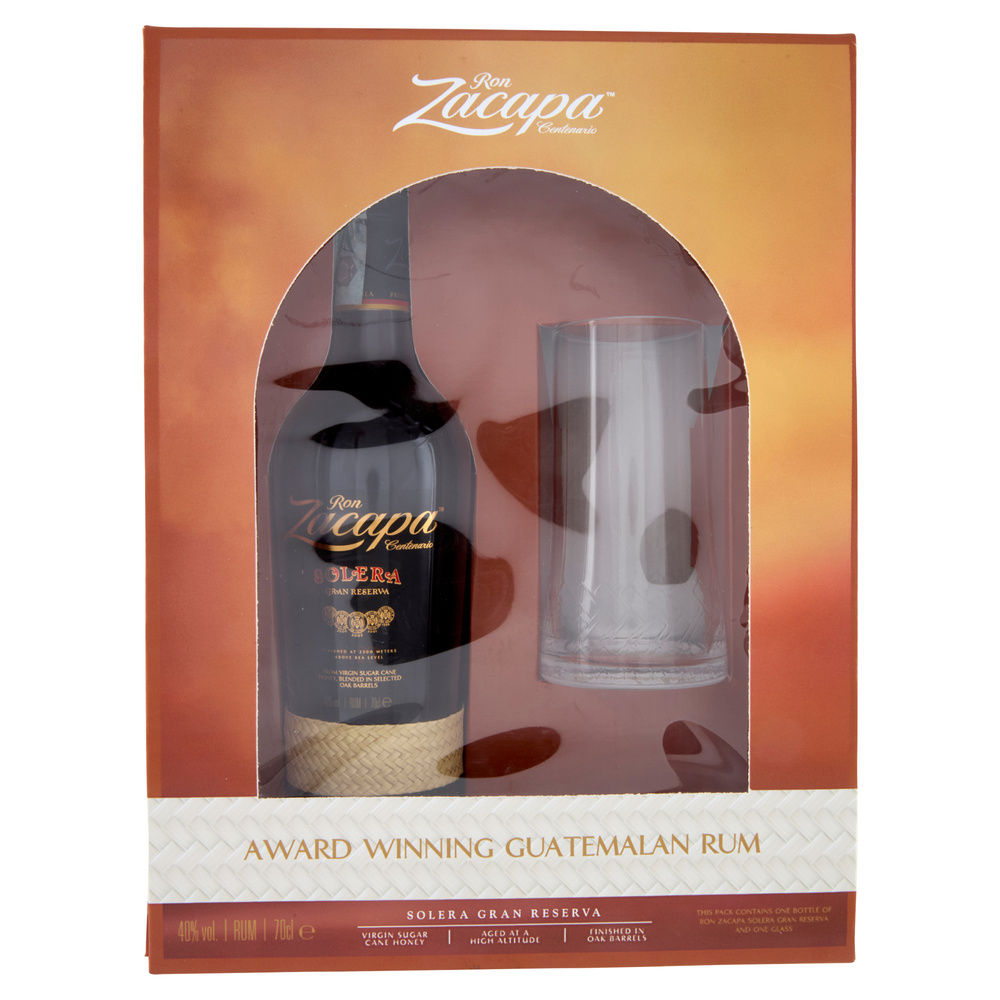 RHUM ZACAPA SOLERA GRAN RESERVA 40 GRADI ASTUCCIO ML 700 + BICCHIERE - 2